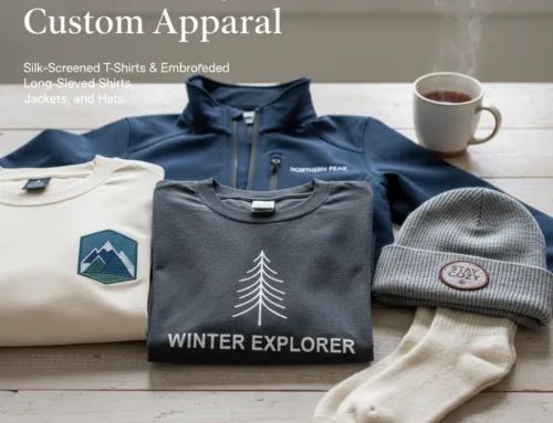 Winter-Ready Custom Apparel: Silk-Screened T-Shirts & Embroidered Long-Sleeved Shirts, Jackets, and Hats