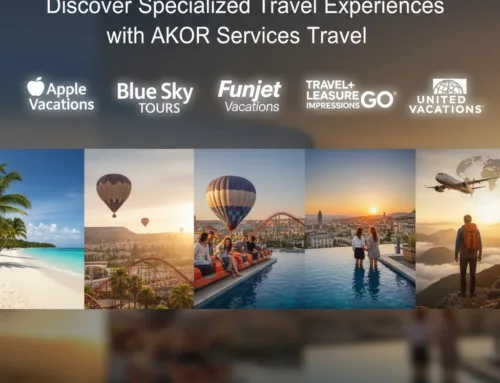 Discover Specialized Travel Experiences with AKOR Services Travel: Apple Vacations, Blue Sky Tours, Funjet Vacations, Travel + Leisure GO, Travel Impressions, and United Vacations