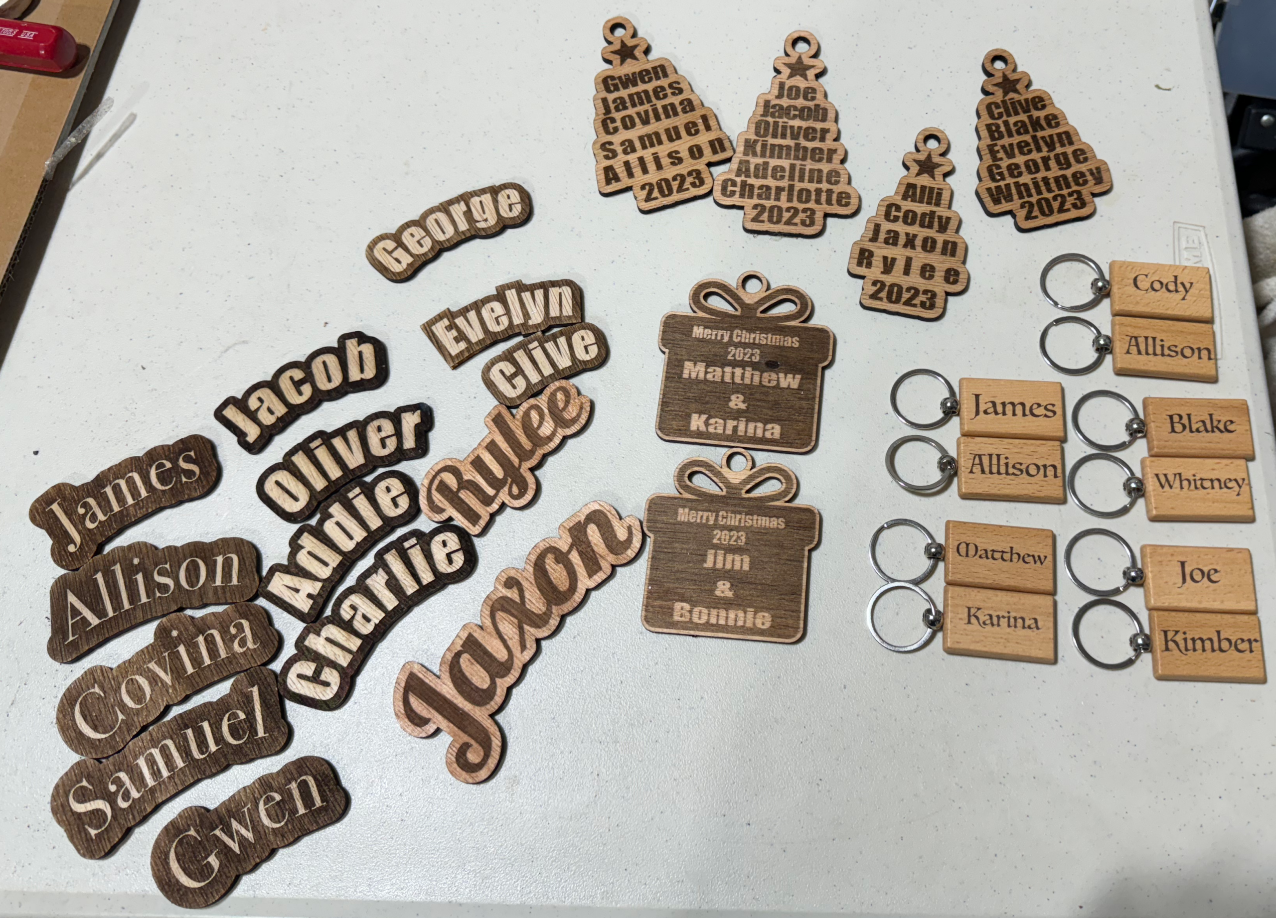 Christmas family engraved items collection