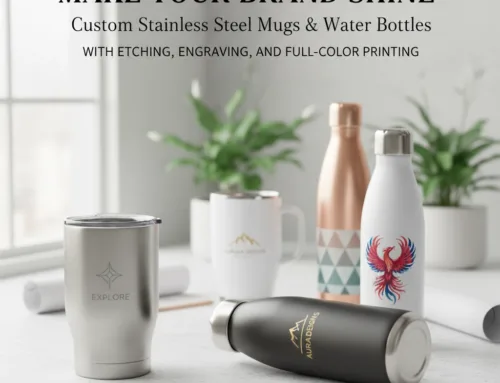 Make Your Brand Shine: Custom Stainless Steel Mugs & Water Bottles with Etching, Engraving, and Full-Color Printing
