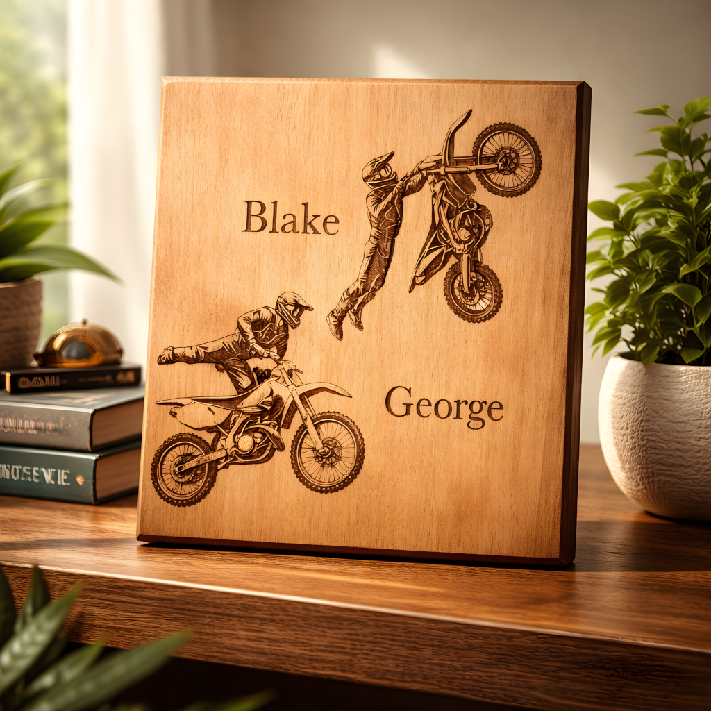 Custom motocross laser engraving