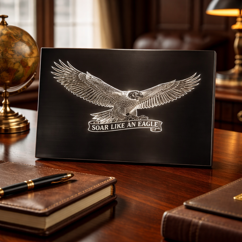 Soar Like an Eagle engraved piece