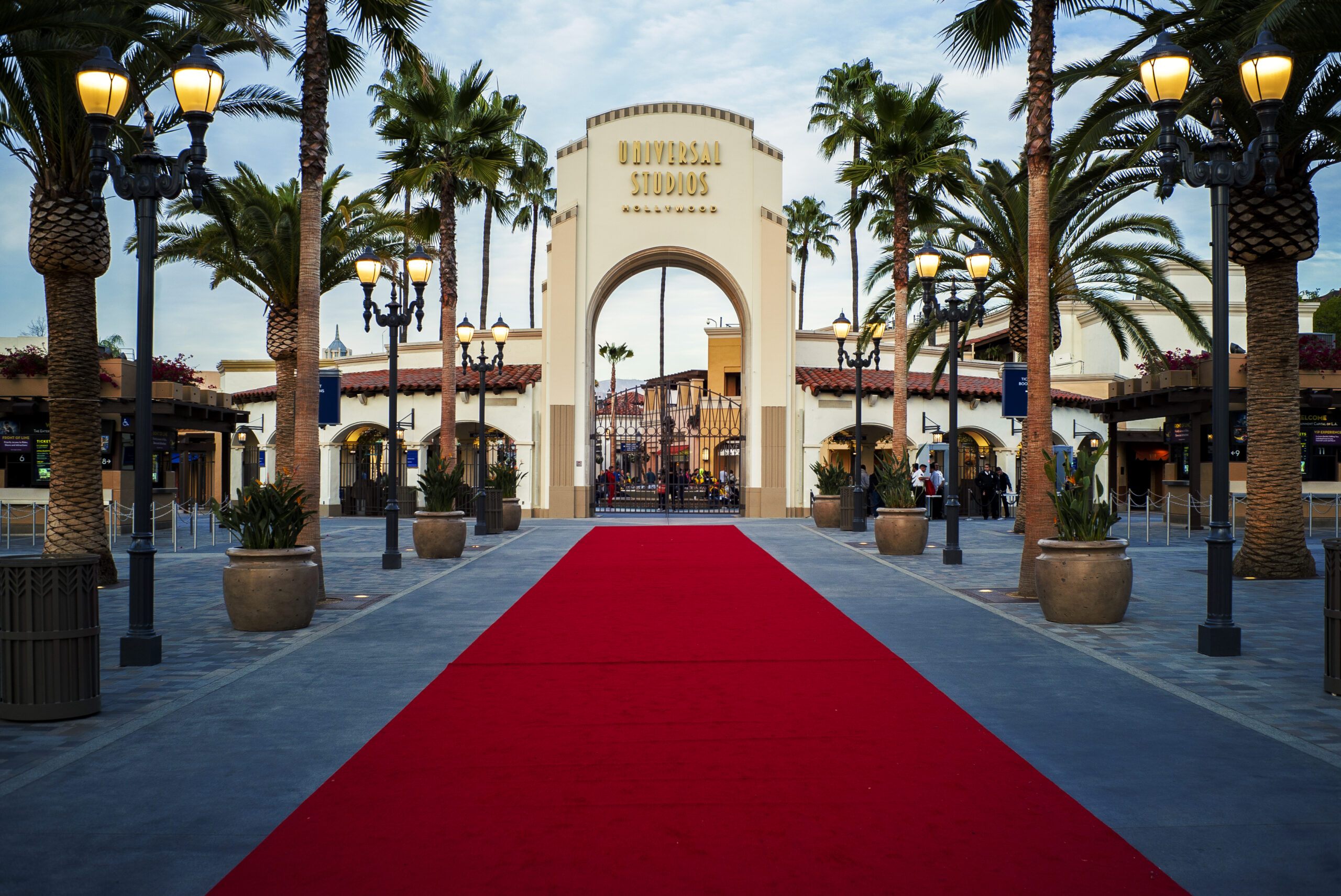 Universal Studios Hollywood Arch with Red Carpet